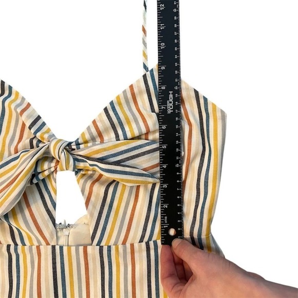 Altar'd State‎ Women's Knee Length Dress Multicolor Striped Bow M Beach Summer - Picture 10 of 13